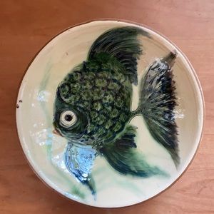 Large Pottery Midcentury Fish Bowl by Puigdemont